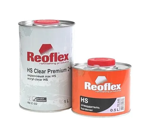 Лак акриловый Reoflex HS 2+1 Clear Premium 1 л. с отвердителем 0,5 л.